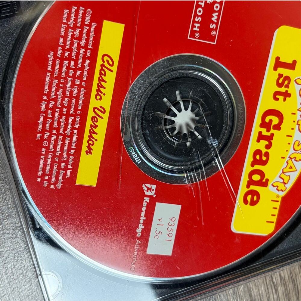 Jumpstart 1st Grade CD Game Learning Reading School Computer Game Vintage RARE - Picture 6 of 7